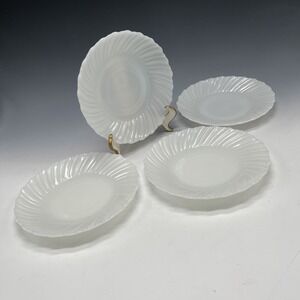 Vintage TERMOCRISA Bread Dessert Plates White Milk Glass Saucers  5 3/4" Mexico